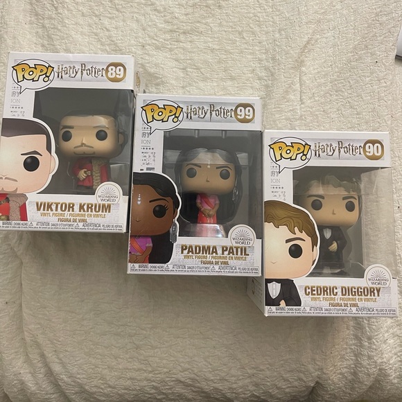 Harry Potter Yule Ball Funko Pops, Padma Patil, Victor Krum and Cedric Diggory - Picture 1 of 7